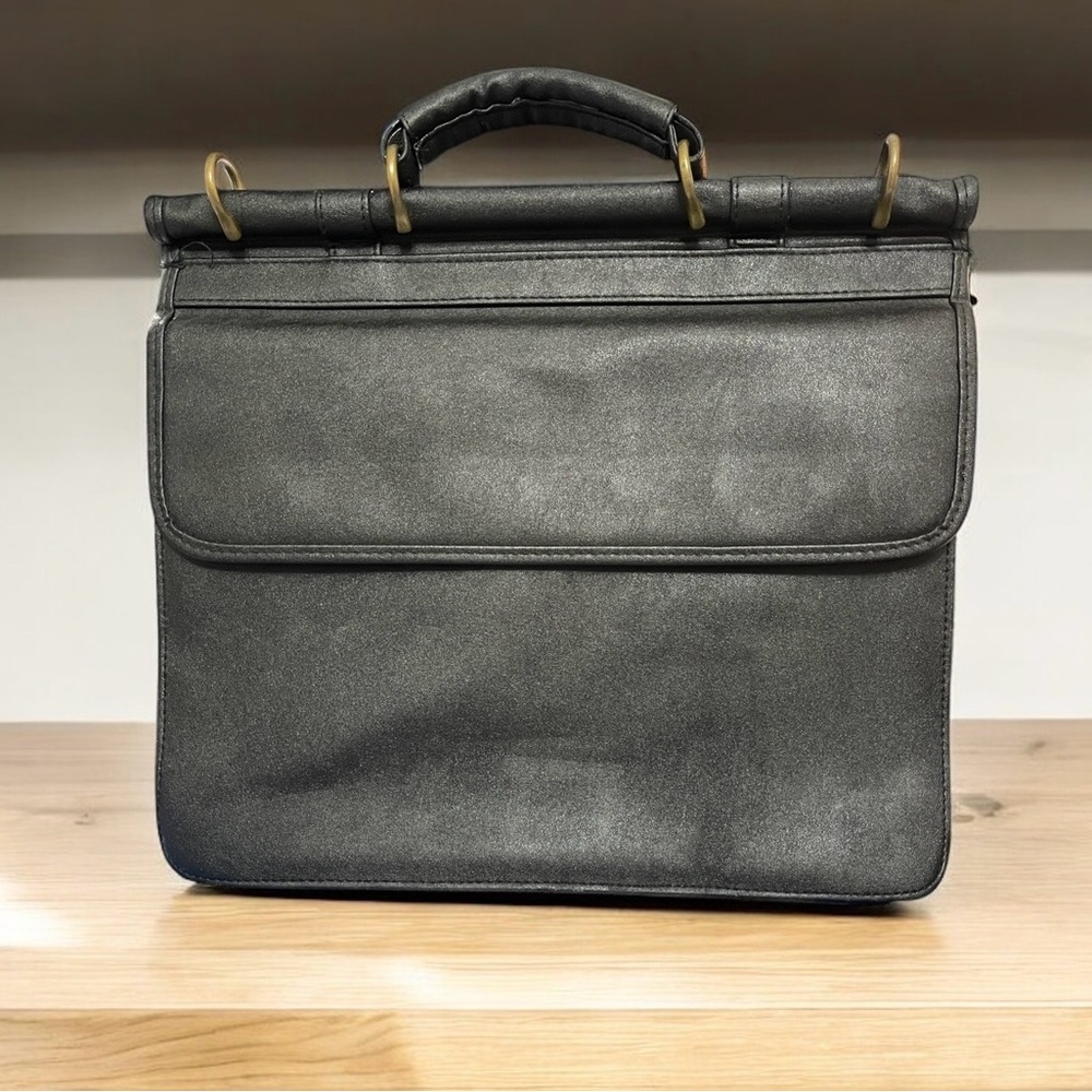 Messenger Bag Men’s Black Leather Crossbody Adjustable Shoulder Computer Bag - Picture 3 of 8